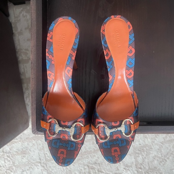 Gucci Horsebit Lizard Swarovski Crystal Mules Heels, NWOT - Picture 3 of 11